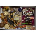 A good collection of sewing accessories to include thimbles, needle cases, pin cases etc.