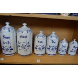 A set of storage jars.