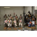 A collection of model medieval knights.