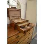 An Edwardian inlaid mahogany two drawer cutlery canteen.