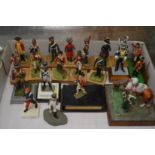 A collection of miniature military figures.