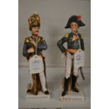 Two porcelain military figures.