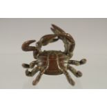 A JAPANESE BRONZE CRAB. 2ins.