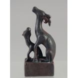 A JAPANESE BRONZE DEER SEAL. 2ins.