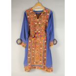 AN EMBROIDERED AFGHAN OR CENTRAL ASIAN DRESS.