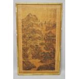 A LARGE 19TH / 20TH CENTURY CHINESE SCHOOL MOUNTAIN LANDSCAPE BY TING YONG (1835-1900) with colophon
