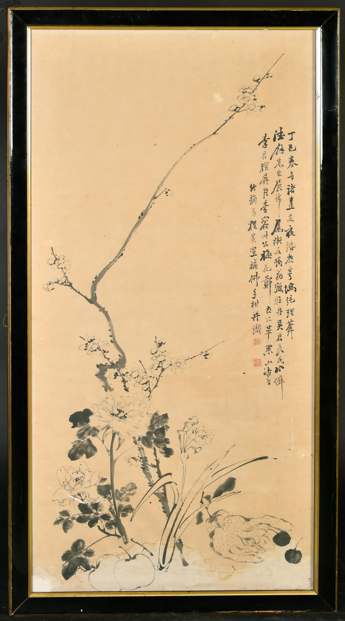 A CHINESE PAINTING OF NATIVE FLORA, BY CHENG JINGXUAN, inscribed to the right of the picture