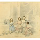 R. Thorburn 19th Century, A study of The Hay children, watercolour, signed and dated 1835,