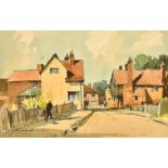 Edward Wesson (1910-1983) British, 'Shere Village', watercolour, signed, 12.5" x 20", (32 x 51cm).