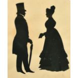 A collection of five early 19th century silhouettes, relating to the Egerton family, the largest 14"