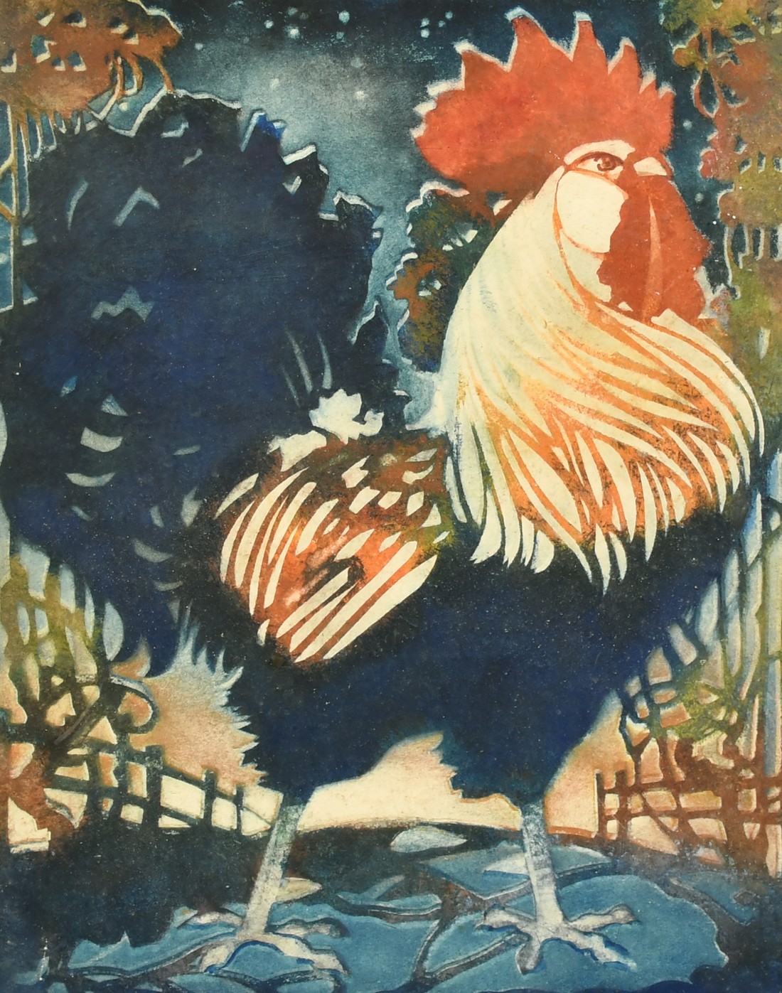 H. MacNicol (20th Century), a watercolour study of a cockerel, signed in pencil, 12" x 9.5", (30 x