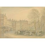 William Sidney Causer (1876-1958) British, 'St James's Square 1929', drawing, signed, inscribed