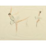 Paul Lucien Maze (1887-1979) French/British, a study of two ballerinas, watercolour, signed, 11.