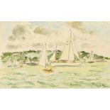 Paul Lucien Maze (1887-1979) French/British, sailing boats off Cowes, watercolour, signed, 8" x 12.