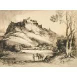 Albany Howarth (1972-1936) A view of Stirling Castle, etching, signed in pencil, plate size 10" x