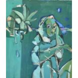 Manner of Picasso, A female figure, gouache, indistinctly signed and dated '58, 21" x 18", (53.
