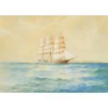 William Minshall Birchall (1884-1941) British, 'An Old Time Clipper', watercolour, signed, inscribed