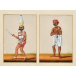 Two Mica paintings of Eastern men, 5" x 6.5", (12.5x16.5cm) and 4.25" x 6", (11x15cm), (2).