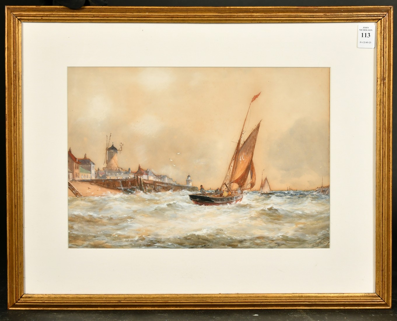 Robert Malcolm-Lloyd (1859-1907) British, sailboats passing a headland, watercolour, signed and - Image 2 of 4