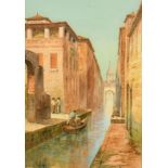 R. Honore Smythe, a pair of Venetian views, canal scenes with figures in gondolas, watercolour, both