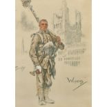 Two WWI, original Snaffles prints, 'Wipers', 11" x 7.5", (28x9cm) and 'Le Poilu', 11" x 8" (28x20cm)