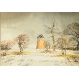 Cavendish Morton (1911-2015) British, 'Bembridge Windmill in Winter', watercolour, signed, 7" x 10.
