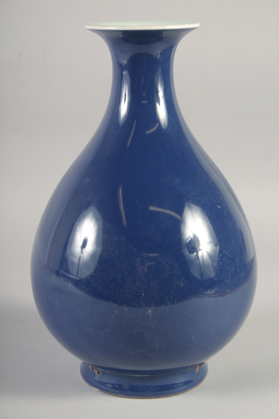 A CHINESE POWDER BLUE YUHUCHUNPING VASE, with six-character mark to base, (af), 30cm high. - Image 3 of 5