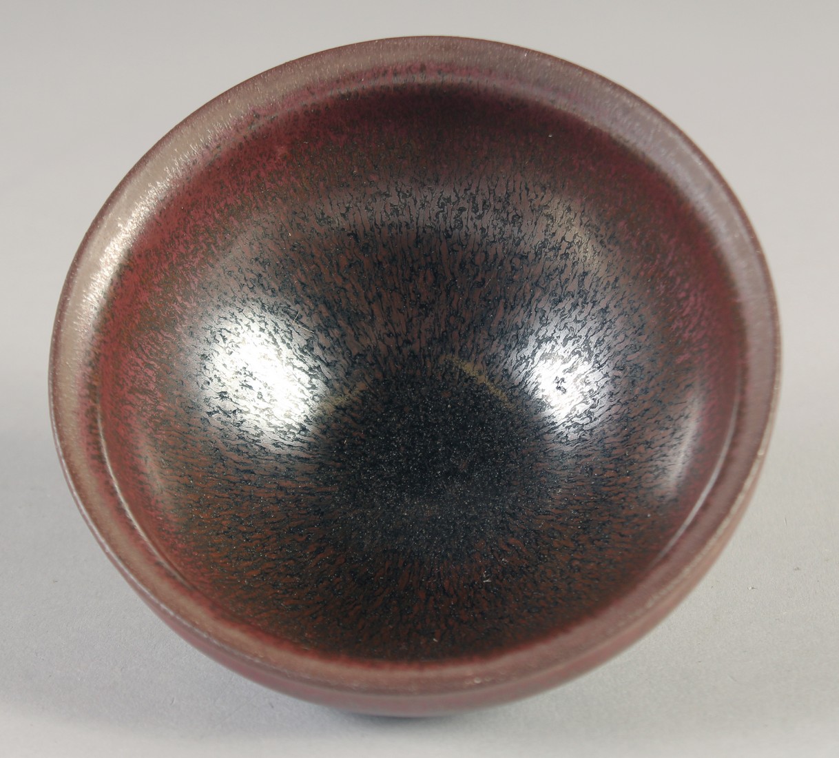 A CHINESE HARE'S FUR GLAZE POTTERY BOWL, 10.5cm diameter. - Image 2 of 3