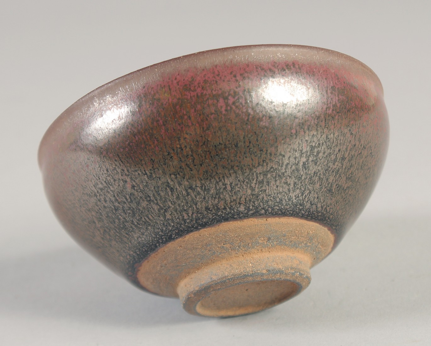 A CHINESE HARE'S FUR GLAZE POTTERY BOWL, 10.5cm diameter. - Image 3 of 3