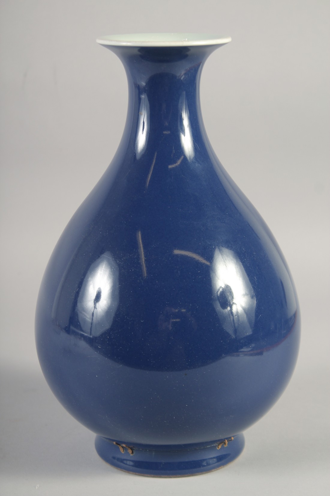 A CHINESE POWDER BLUE YUHUCHUNPING VASE, with six-character mark to base, (af), 30cm high. - Image 2 of 5