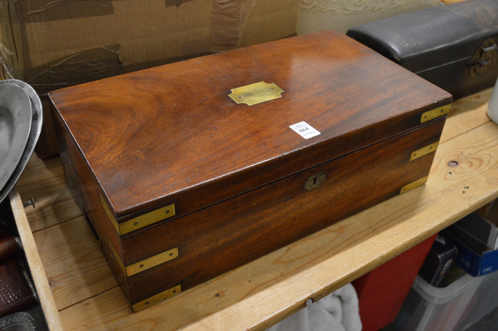 A good brass bound mahogany writing slope.