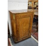 A good Victorian marquetry inlaid figured walnut music cabinet.