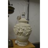 Decorative pottery table lamp.