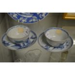 Two Chinese Nanking Cargo teacups and saucers.