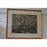 An unusual nautical scene, limited edition print, signed and dated 64.