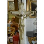 A carved alabaster crucifix.