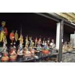 A good large collection of model military figures, most mounted on wooden bases.