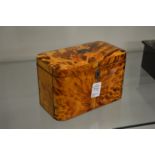 A Regency tortoiseshell two division tea caddy.