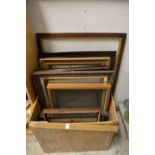 A quantity of picture frames.