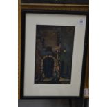 Joseph Chamberlain, a print of figures in a town square.