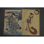 Two original Japanese wood block prints.