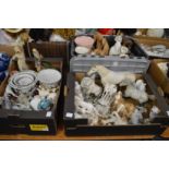 A large quantity of porcelain animals and other collectables.