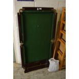 A Riley 4' x 2' slate bed snooker table top with scoreboard and accessories.