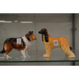 A Beswick dog and a Royal Doulton collie dog.