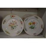 A set of four floral decorated cabinet plates, each signed Farge.