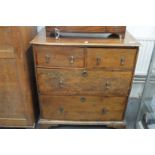 A 18th century mahogany small chest of two short over two long drawers.