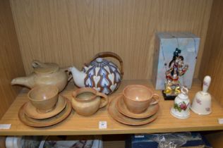 Pottery tea service and other items.