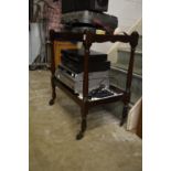 Mahogany two tier trolley.