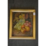 Still life of fruit, oil on canvas