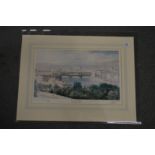 A limited edition colour print depicting a scene in Florence, unframed.